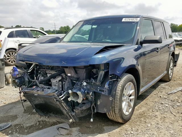 2FMGK5B88HBA03498 - 2017 FORD FLEX SE BLUE photo 2