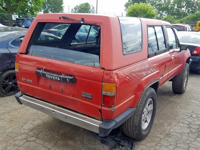 JT4RN62S4H0117862 - 1987 TOYOTA 4RUNNER RN RED photo 4