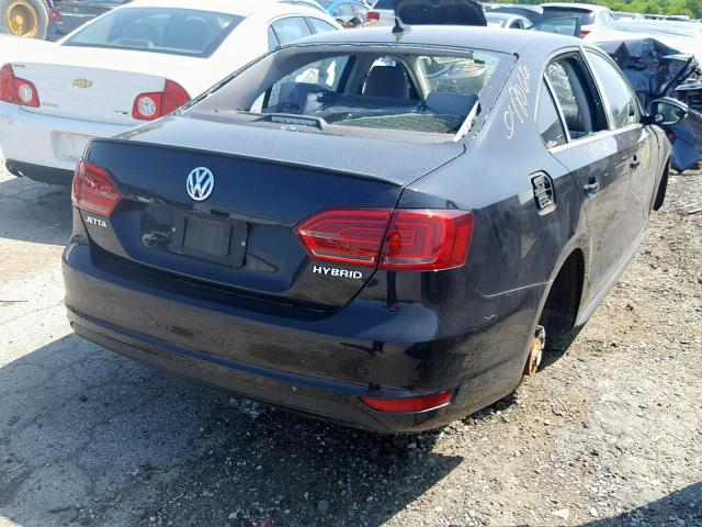 3VW637AJ3EM234247 - 2014 VOLKSWAGEN JETTA HYBR BLACK photo 4