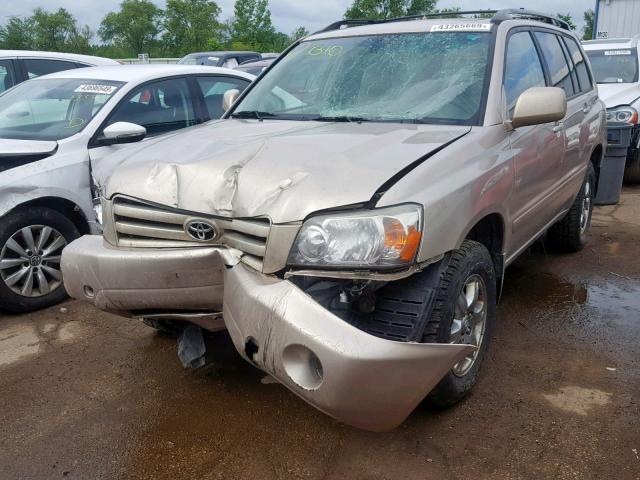 JTEEP21A670225498 - 2007 TOYOTA HIGHLANDER TAN photo 2