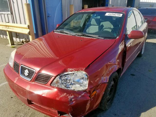 KL5JD56Z45K161206 - 2005 SUZUKI FORENZA S RED photo 2