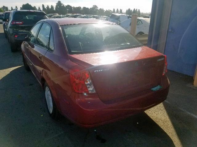 KL5JD56Z45K161206 - 2005 SUZUKI FORENZA S RED photo 3