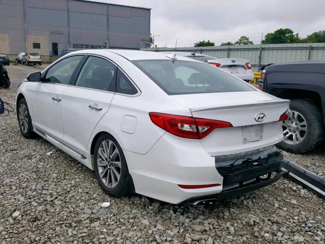 5NPE34AF0HH496360 - 2017 HYUNDAI SONATA SPO WHITE photo 3