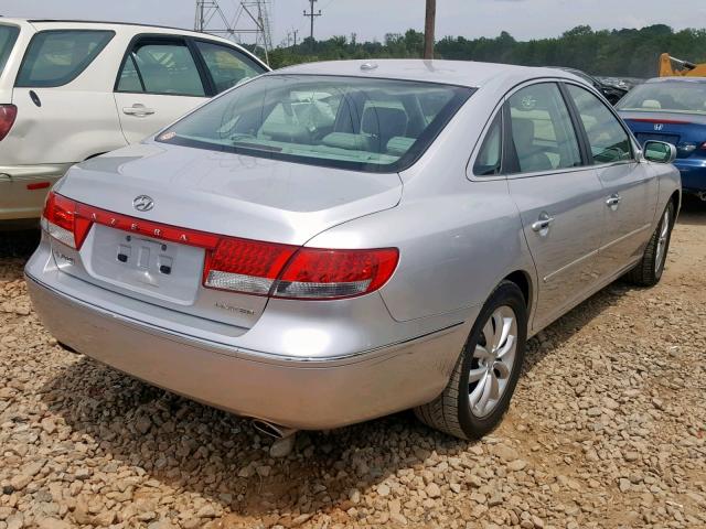 KMHFC46F97A196072 - 2007 HYUNDAI AZERA SE SILVER photo 4