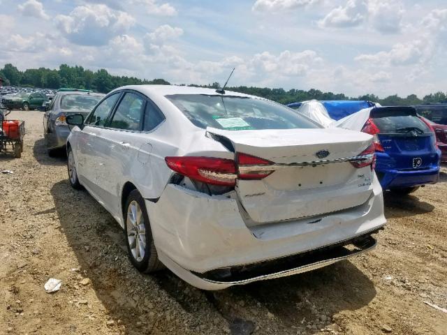 3FA6P0LU6HR295577 - 2017 FORD FUSION SE WHITE photo 3