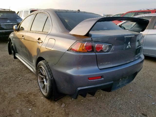 JA32W8FV5BU044451 - 2011 MITSUBISHI LANCER EVO GRAY photo 3