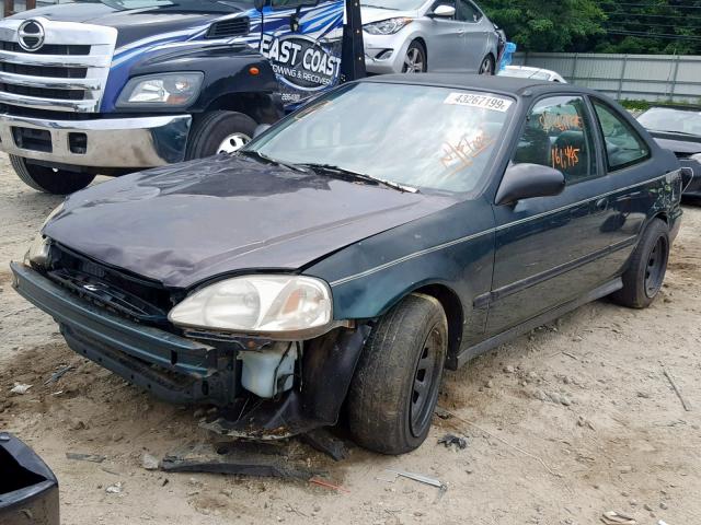 1HGEJ6125YL062933 - 2000 HONDA CIVIC DX GREEN photo 2