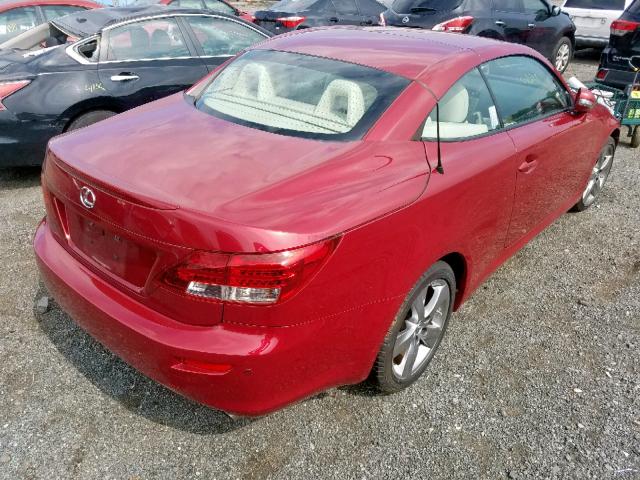 JTHFF2C23A2508341 - 2010 LEXUS IS 250 RED photo 4
