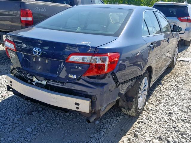 4T1BD1FK0EU124289 - 2014 TOYOTA CAMRY HYBR BLUE photo 4