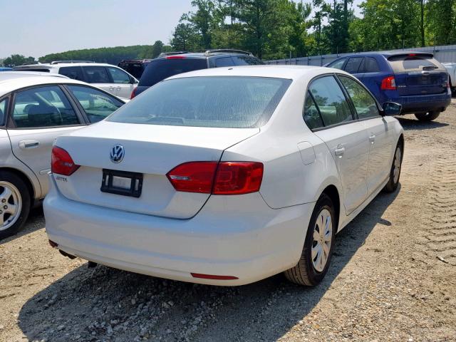 3VW2K7AJ6EM309038 - 2014 VOLKSWAGEN JETTA BASE WHITE photo 4