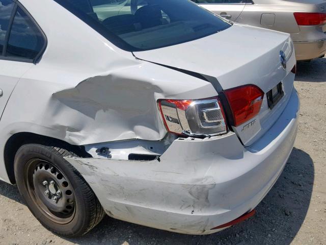 3VW2K7AJ6EM309038 - 2014 VOLKSWAGEN JETTA BASE WHITE photo 9