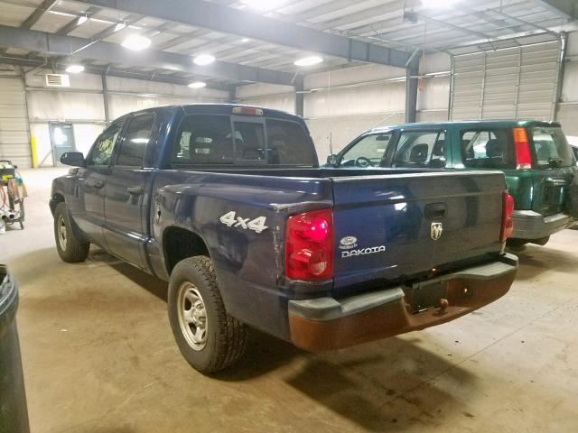 1D7HW28K35S316352 - 2005 DODGE DAKOTA QUA BLUE photo 3