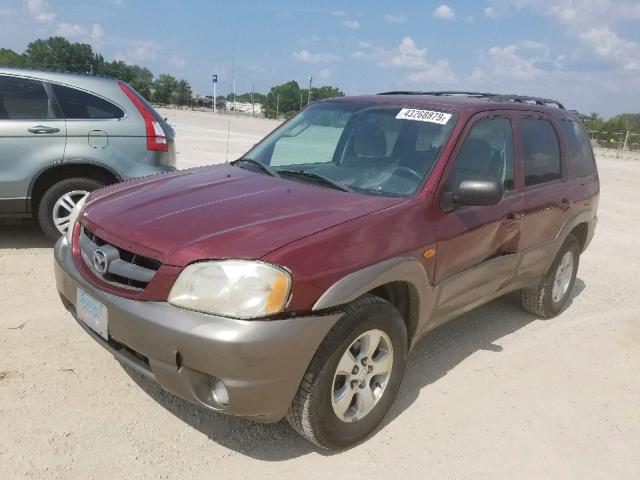 4F2YZ04174KM09960 - 2004 MAZDA TRIBUTE LX MAROON photo 2