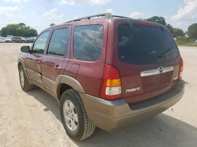 4F2YZ04174KM09960 - 2004 MAZDA TRIBUTE LX MAROON photo 3