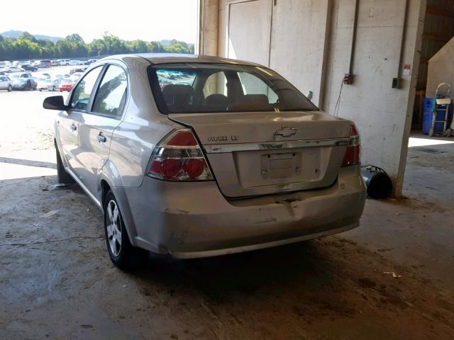 KL1TD56678B072637 - 2008 CHEVROLET AVEO BASE ვერცხლისფერი ფოტო 3