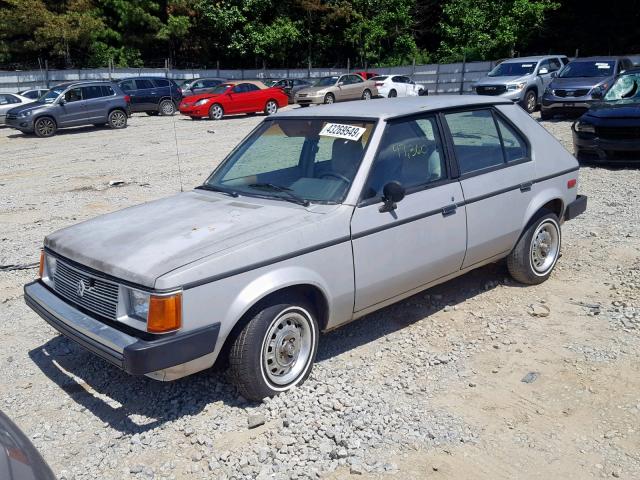 1B3BZ18DXJY179471 - 1988 DODGE OMNI EXPO SILVER photo 2