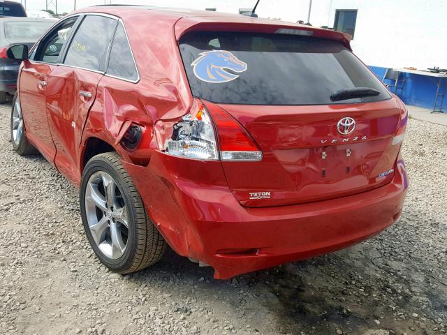 4T3BK3BB1CU073011 - 2012 TOYOTA VENZA LE RED photo 3