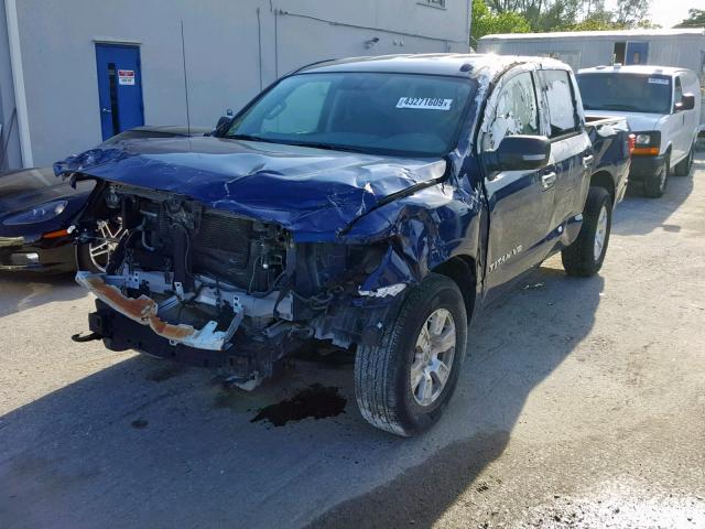 1N6AA1EJ0JN501853 - 2018 NISSAN TITAN S BLUE photo 2