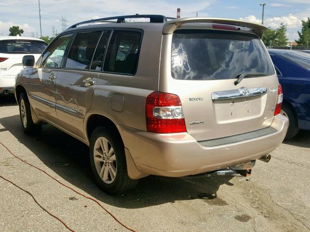 JTEEW21A560030669 - 2006 TOYOTA HIGHLANDER TAN photo 3