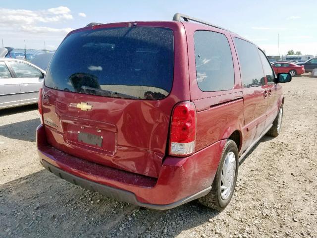 1GNDV23L35D286499 - 2005 CHEVROLET UPLANDER L MAROON photo 4