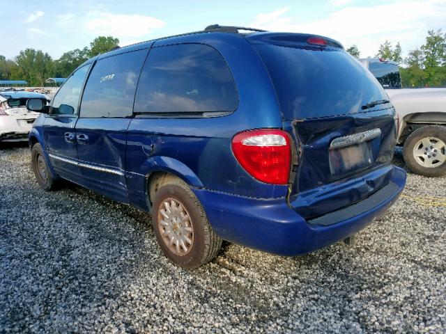 2C8GP54L41R109353 - 2001 CHRYSLER TOWN & COU BLUE photo 3