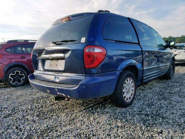 2C8GP54L41R109353 - 2001 CHRYSLER TOWN & COU BLUE photo 4