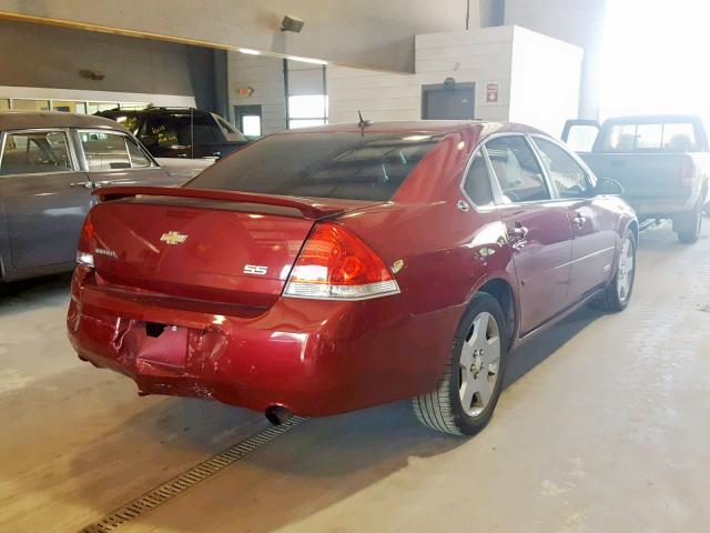 2G1WD58CX89265531 - 2008 CHEVROLET IMPALA SUP RED photo 4
