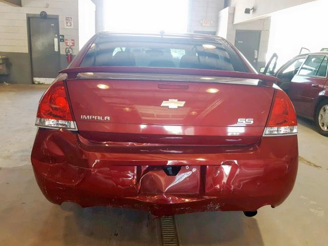 2G1WD58CX89265531 - 2008 CHEVROLET IMPALA SUP წითელი ფოტო 9