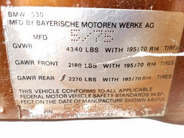 5001306 - 1975 BMW 530I TAN photo 10