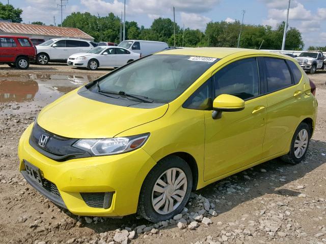 3HGGK5G52FM722844 - 2015 HONDA FIT LX YELLOW photo 2