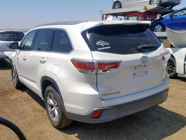 5TDKKRFH2ES036880 - 2014 TOYOTA HIGHLANDER WHITE photo 3