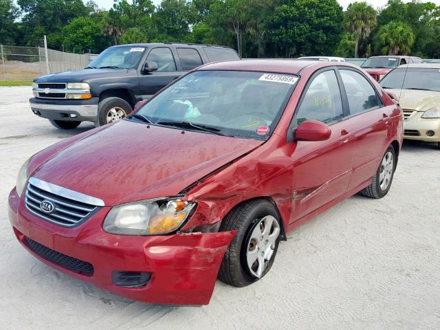 KNAFE221795650468 - 2009 KIA SPECTRA EX RED photo 2