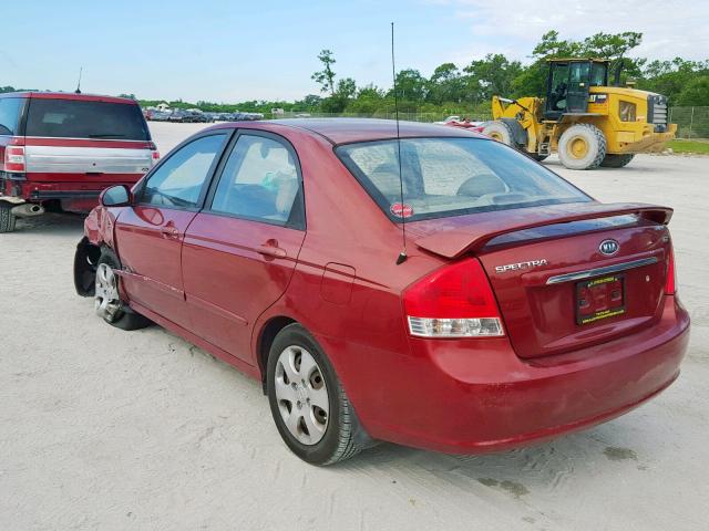 KNAFE221795650468 - 2009 KIA SPECTRA EX RED photo 3