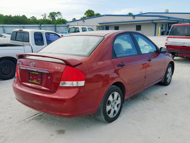 KNAFE221795650468 - 2009 KIA SPECTRA EX RED photo 4