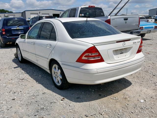 WDBRF61J13E011711 - 2003 MERCEDES-BENZ C 240 WHITE photo 3