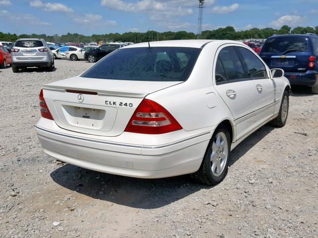 WDBRF61J13E011711 - 2003 MERCEDES-BENZ C 240 WHITE photo 4