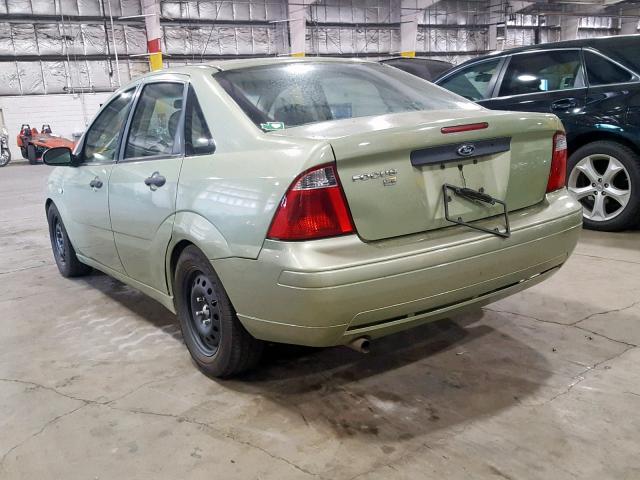 1FAFP34N57W186080 - 2007 FORD FOCUS ZX4 GREEN photo 3