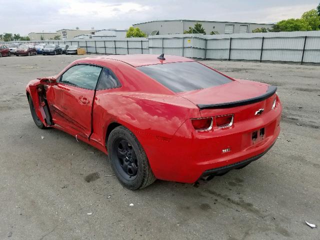 2G1FE1E34D9188935 - 2013 CHEVROLET CAMARO LS RED photo 3