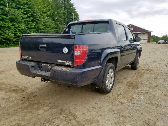 5FPYK1F22BB011699 - 2011 HONDA RIDGELINE BLUE photo 4