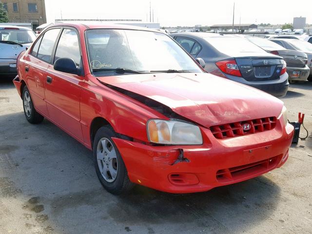 KMHCG45C82U398150 - 2002 HYUNDAI ACCENT GL RED photo 1