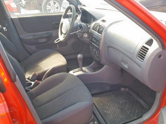 KMHCG45C82U398150 - 2002 HYUNDAI ACCENT GL RED photo 5