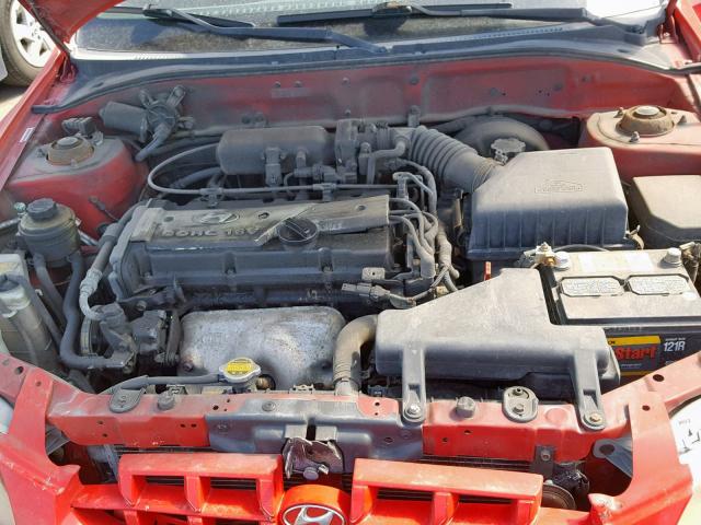 KMHCG45C82U398150 - 2002 HYUNDAI ACCENT GL RED photo 7