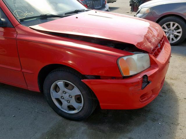 KMHCG45C82U398150 - 2002 HYUNDAI ACCENT GL RED photo 9