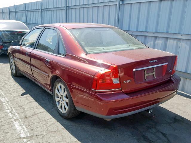 YV1TH59H241372705 - 2004 VOLVO S80 2.5T RED photo 3