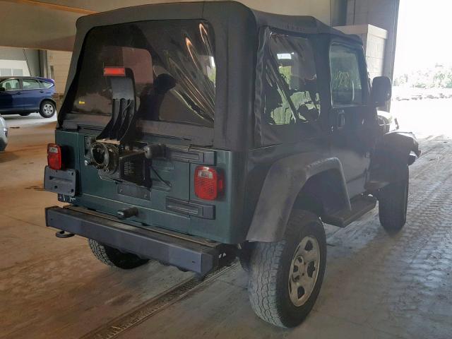 1J4FA39S04P758196 - 2004 JEEP WRANGLER X GREEN photo 4