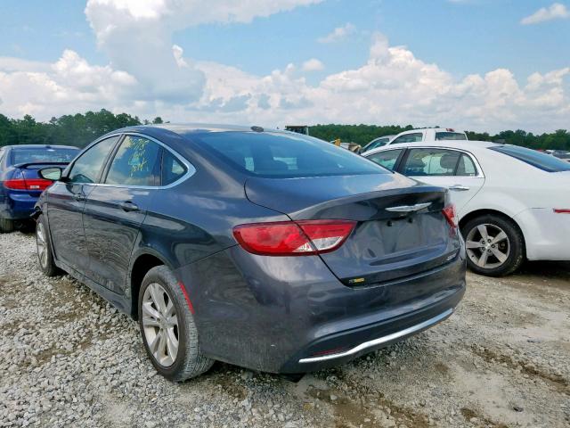 1C3CCCAB9FN596148 - 2015 CHRYSLER 200 LIMITE GRAY photo 3