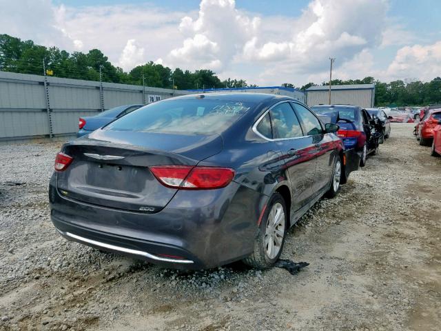 1C3CCCAB9FN596148 - 2015 CHRYSLER 200 LIMITE GRAY photo 4