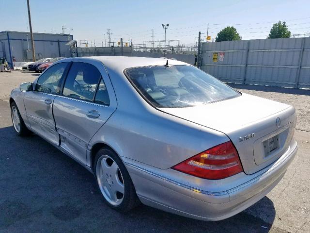 WDBNG75J11A179753 - 2001 MERCEDES-BENZ S 500 SILVER photo 3