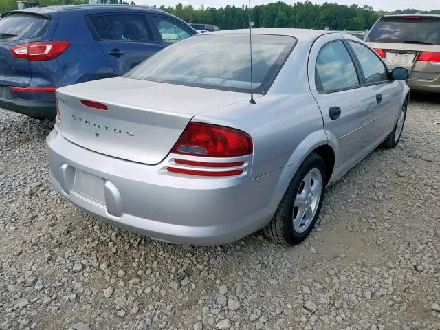 1B3EL36RX4N376882 - 2004 DODGE STRATUS SE SILVER photo 4