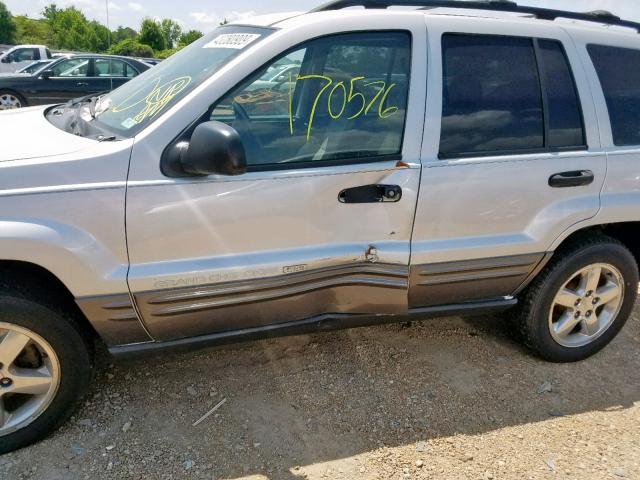 1J4GW48J64C280104 - 2004 JEEP GRAND CHER SILVER photo 10